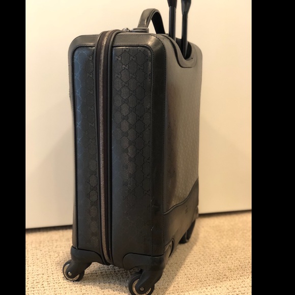 Gucci Black Imprime & Leather Carry-On Suitcase - Picture 3 of 8